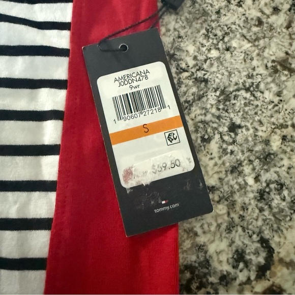 Tommy Hilfiger Small Petite Striped Tee Shirt Dress Americana LOGO NWT - Picture 8 of 10